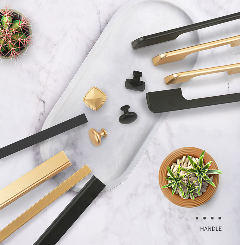 Paidu Manufacturer Modern Minimalist Aluminum Alloy Door Handles American-style Black Extended Handles Shoe Cabinets Wardrobes Cabinets