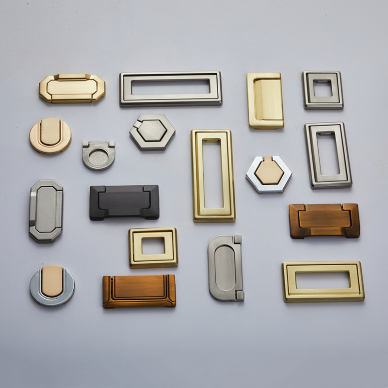 Manufacturers Zinc Alloy Bedside Table Dark Buckle Drawer Flat Pull Tatami Invisible Simple Hole 64 Square Handle