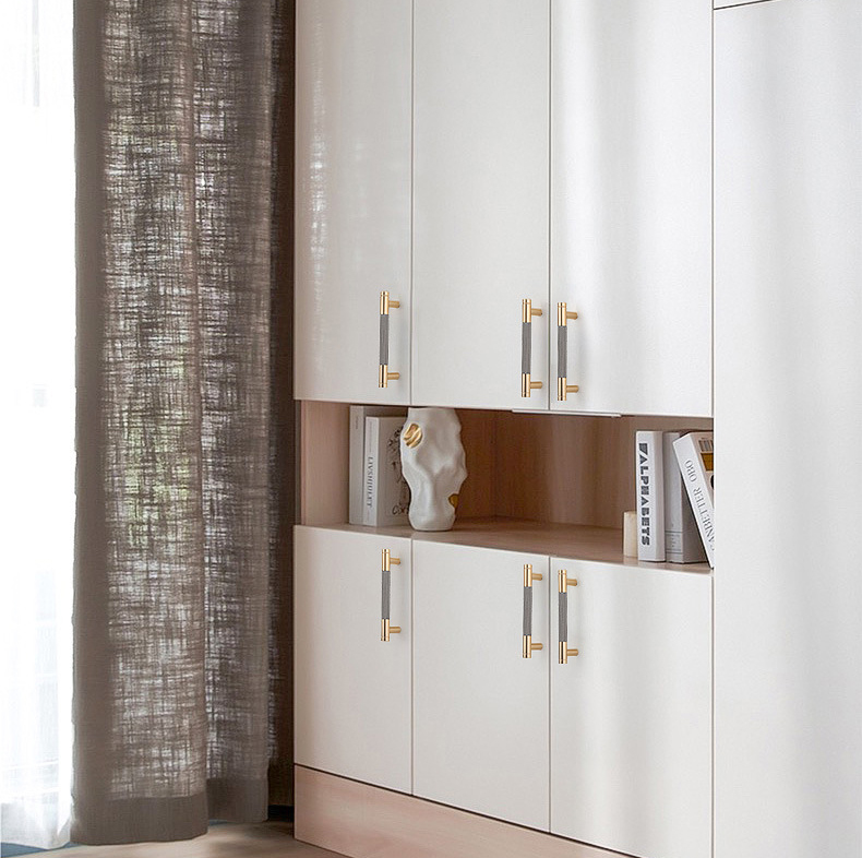 Paidu Manufacturer Minimalist Gold Gray Light Luxury Nordic Extended Wardrobe Door Handles Drawer Cabinet Aluminum Alloy Small Handles