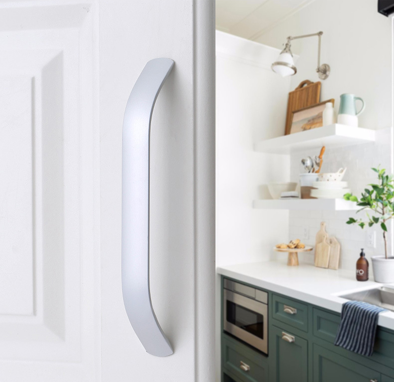 Paidu Manufacturer Modern Minimalist Oxidized Space Aluminum Silver Handles For Desks Drawers Shoe Cabinets Cabinet Doors