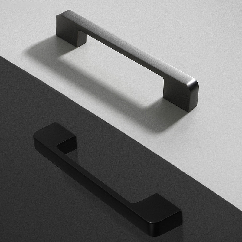 Paidu Manufacturers Black Cabinet Door Handle: Modern, Minimalist, Matte Black Cupboard Wardrobe Handle, Grey Hardware, Single Hole Small Pull Handle