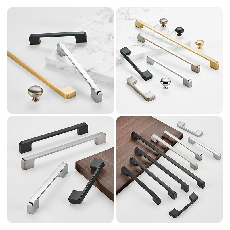 Modern cabinet door handle wardrobe door handle European light luxury simple cabinet shoes cabinet zinc alloy drawer handle